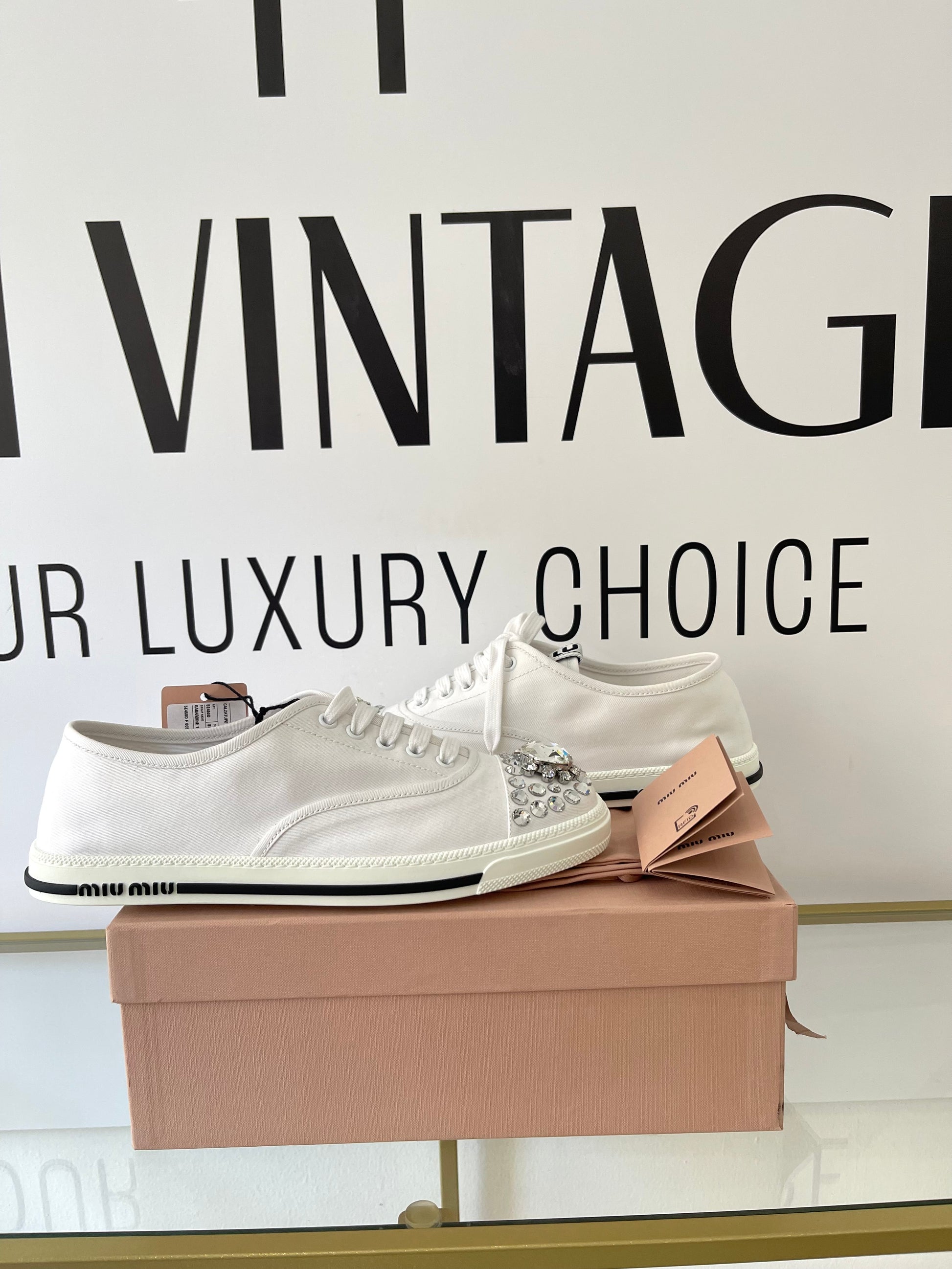 Sneakers con cristalli Miu Miu