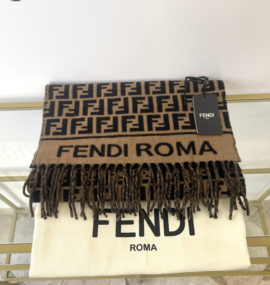 Sciarpa nero/tabacco Fendi