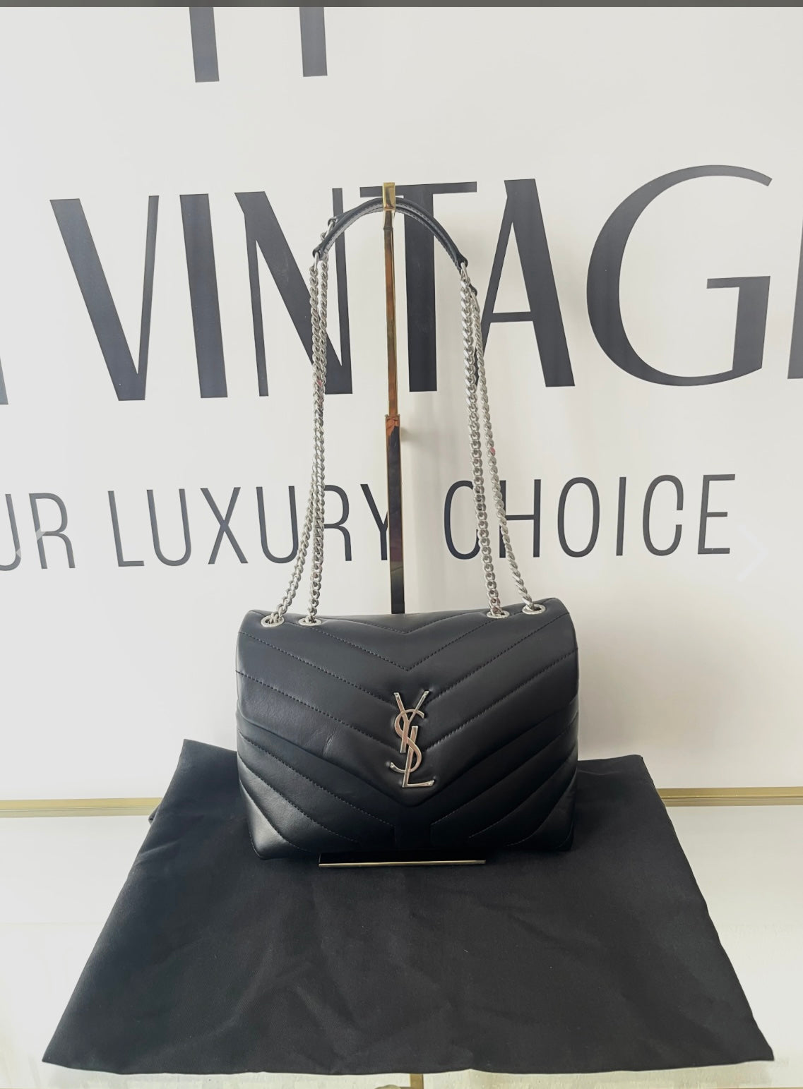 Borsa LouLou Small black hw argento YSL