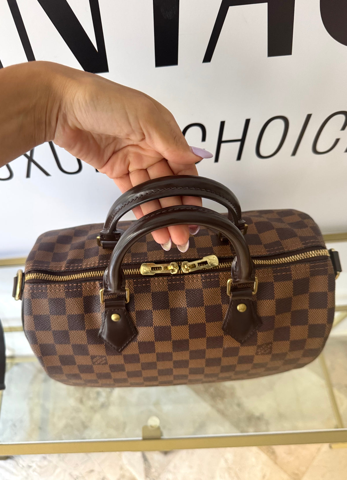 Borsa Speedy Bandoulière 30 Damier Ébène Louis Vuitton