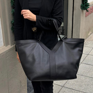 Tote Bag Y maxi in pelle martellata Saint Laurent