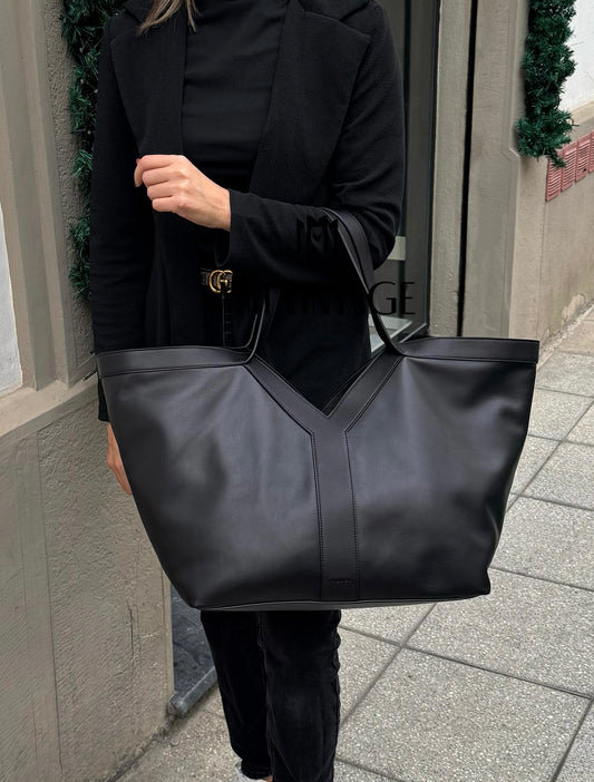 Tote Bag Y maxi in pelle martellata Saint Laurent