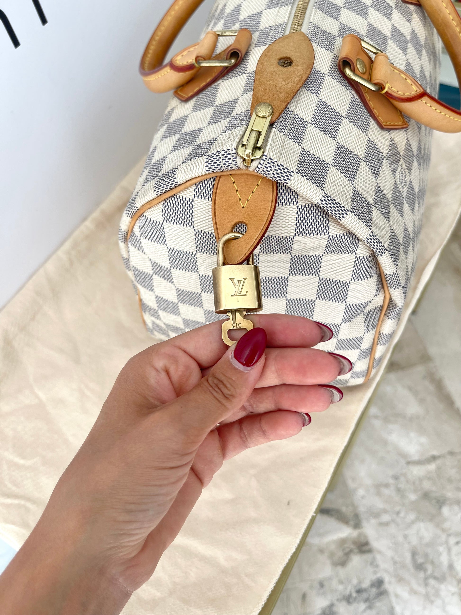 Borsa Speedy 30 Damier Azur Louis Vuitton