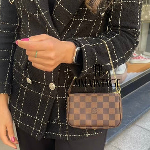 Borsa Mini Pochette Accessoires Damier Ebène Louis Vuitton