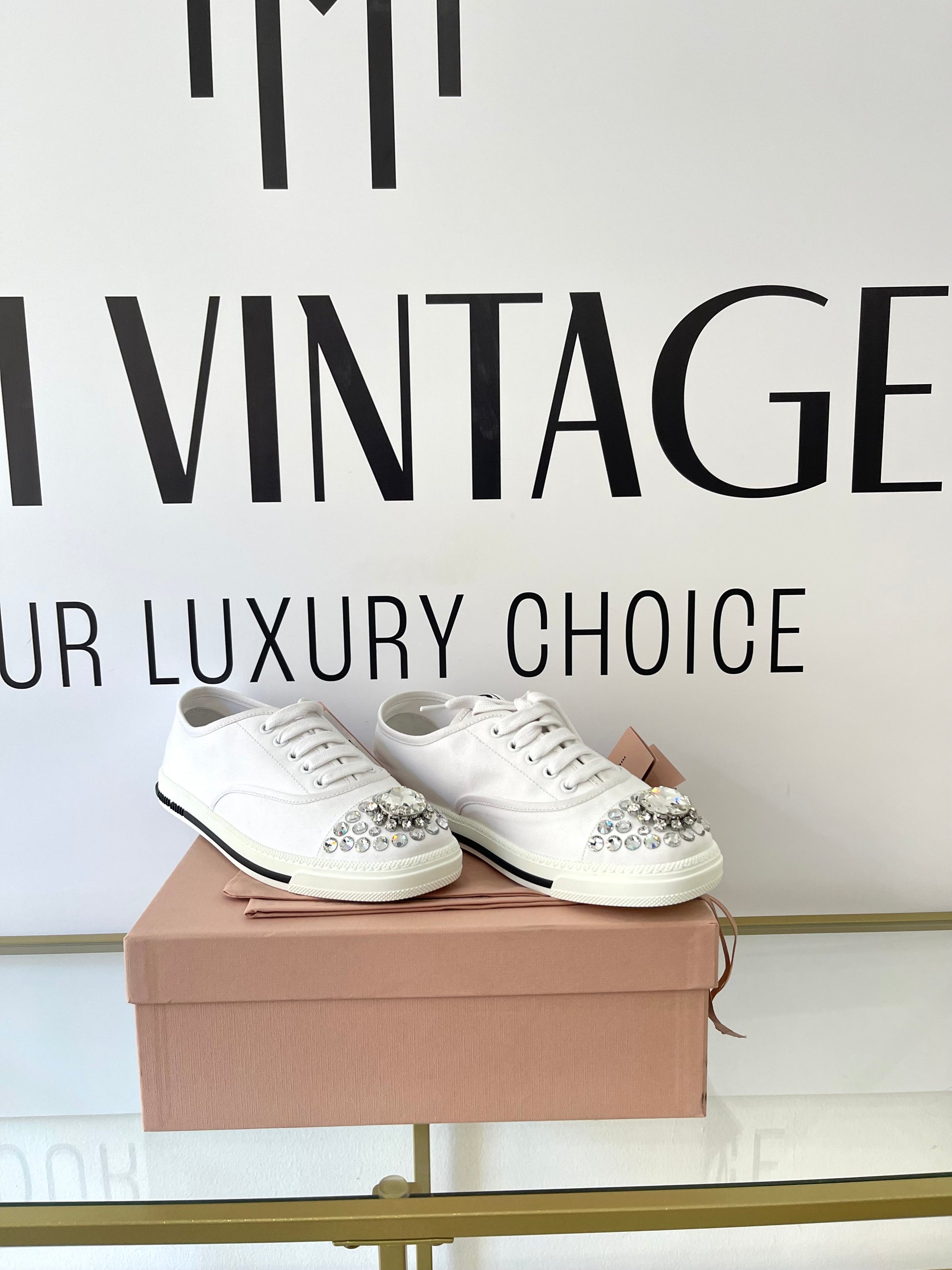 Sneakers con cristalli Miu Miu
