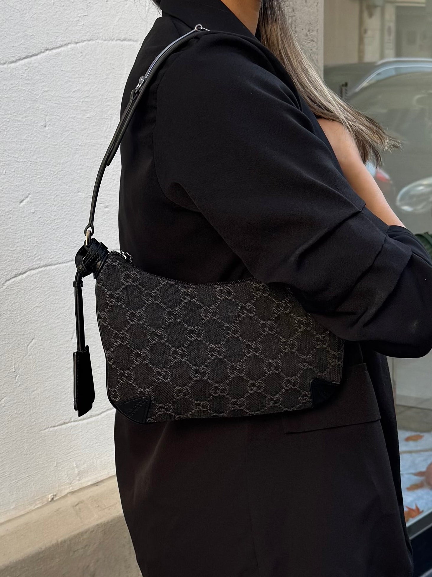 Borsa Horsebit Slim in Denim Gucci