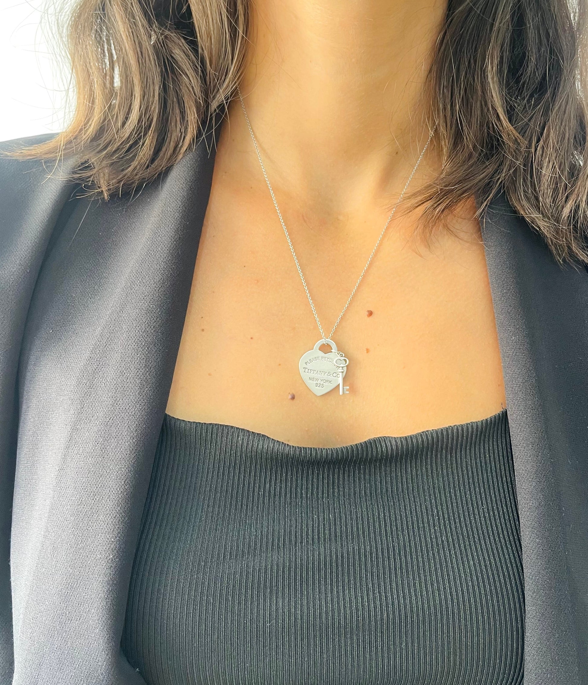 Girocollo cuore M con Chiave Tiffany