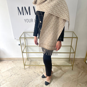 Sciarpa FF beige/avorio Fendi