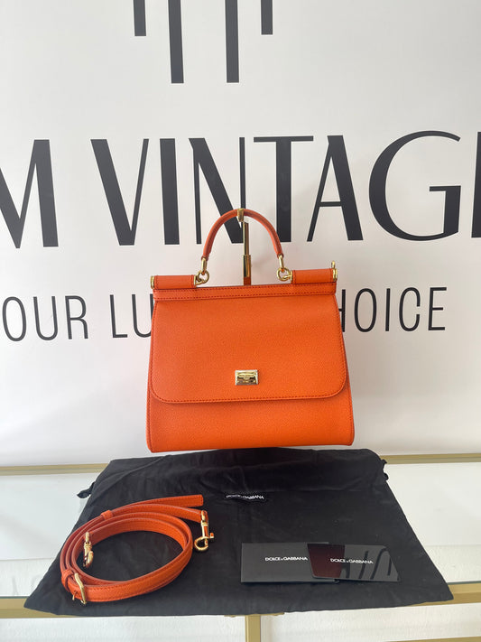 Borsa Sicily arancione Dolce & Gabbana