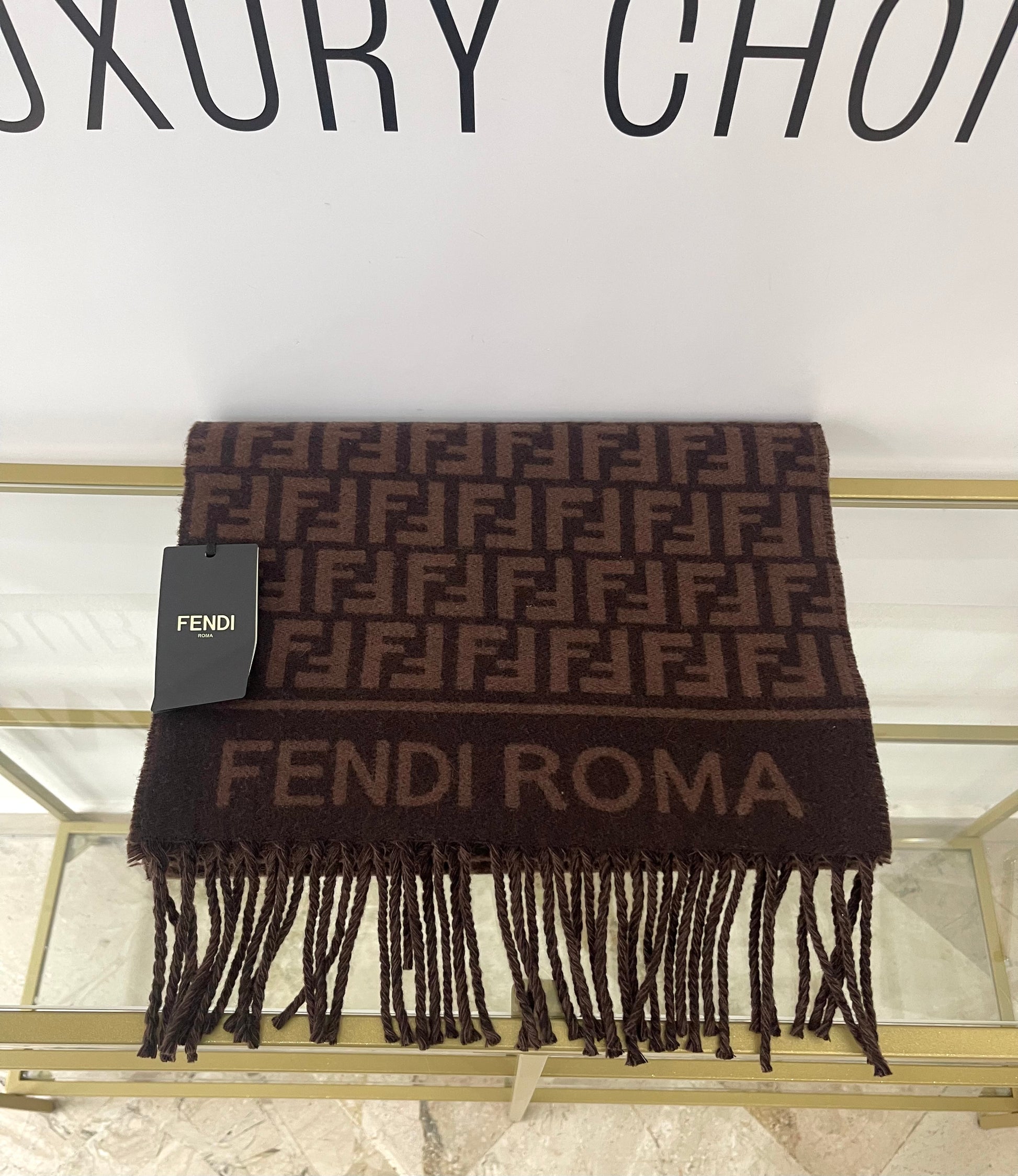 Sciarpa con motivo FF jacquard Fendi
