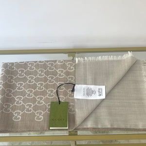 Stola GG  in lana e seta reversibile Gucci