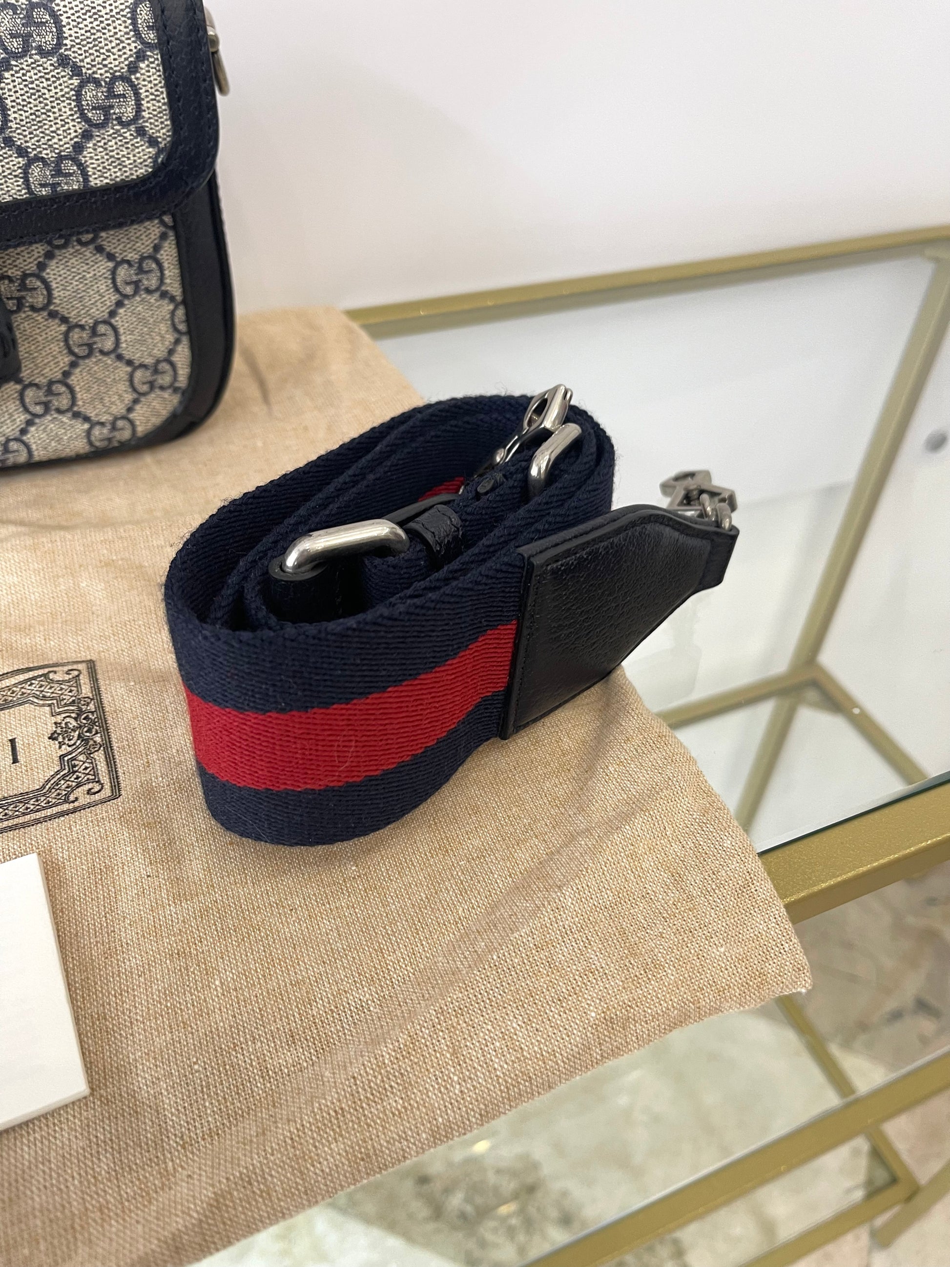 Borsa Horsebit 1955 blu navy Gucci