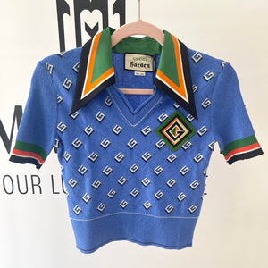 Top in lana Gucci Garden blu