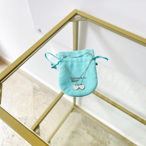 Girocollo cuori mini smaltato verde Tiffany