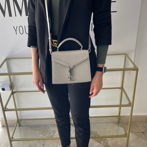 Borsa Cassandra in pelle goffrata coccodrillo YSL