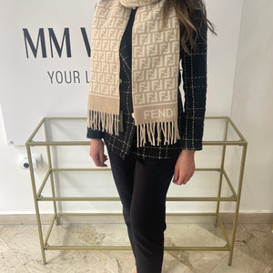 Sciarpa FF beige/avorio Fendi
