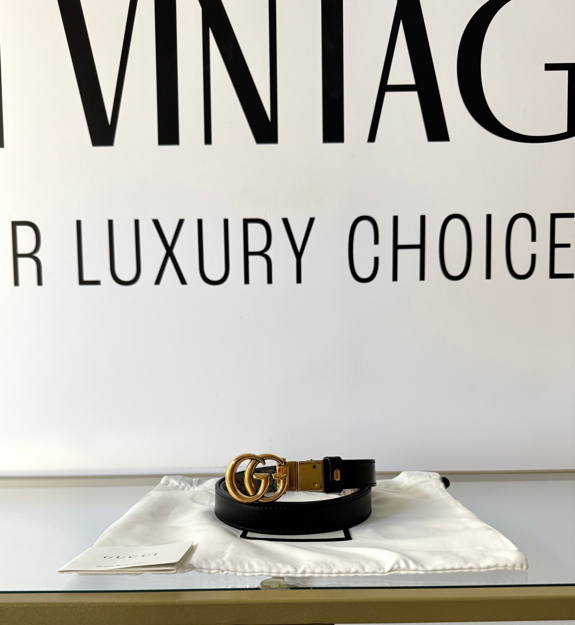 Cintura reversibile GG Marmont Supreme 2 cm Gucci