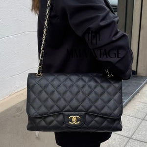 Borsa Timeless Jumbo hw oro caviar doppia patta Chanel