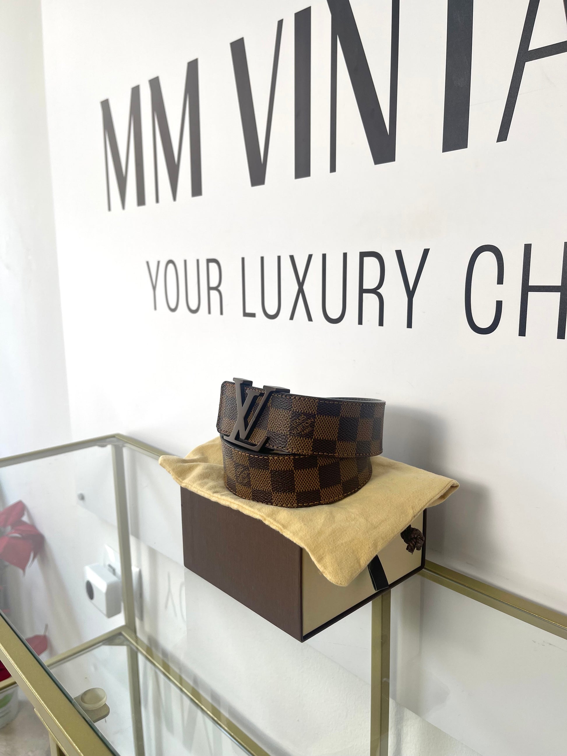 Cintura LV Initiales 40mm Damier Ebéne Louis Vuitton