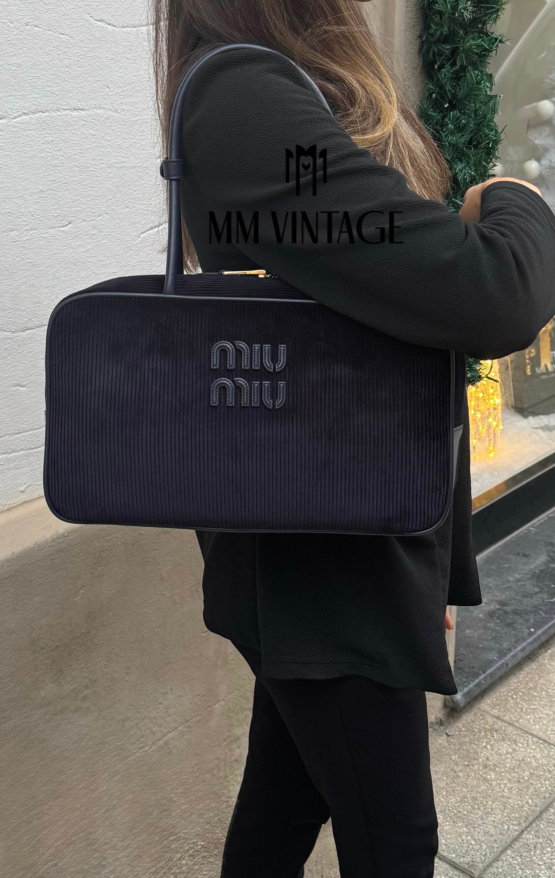 Borsa Beau in velluto a coste Miu Miu