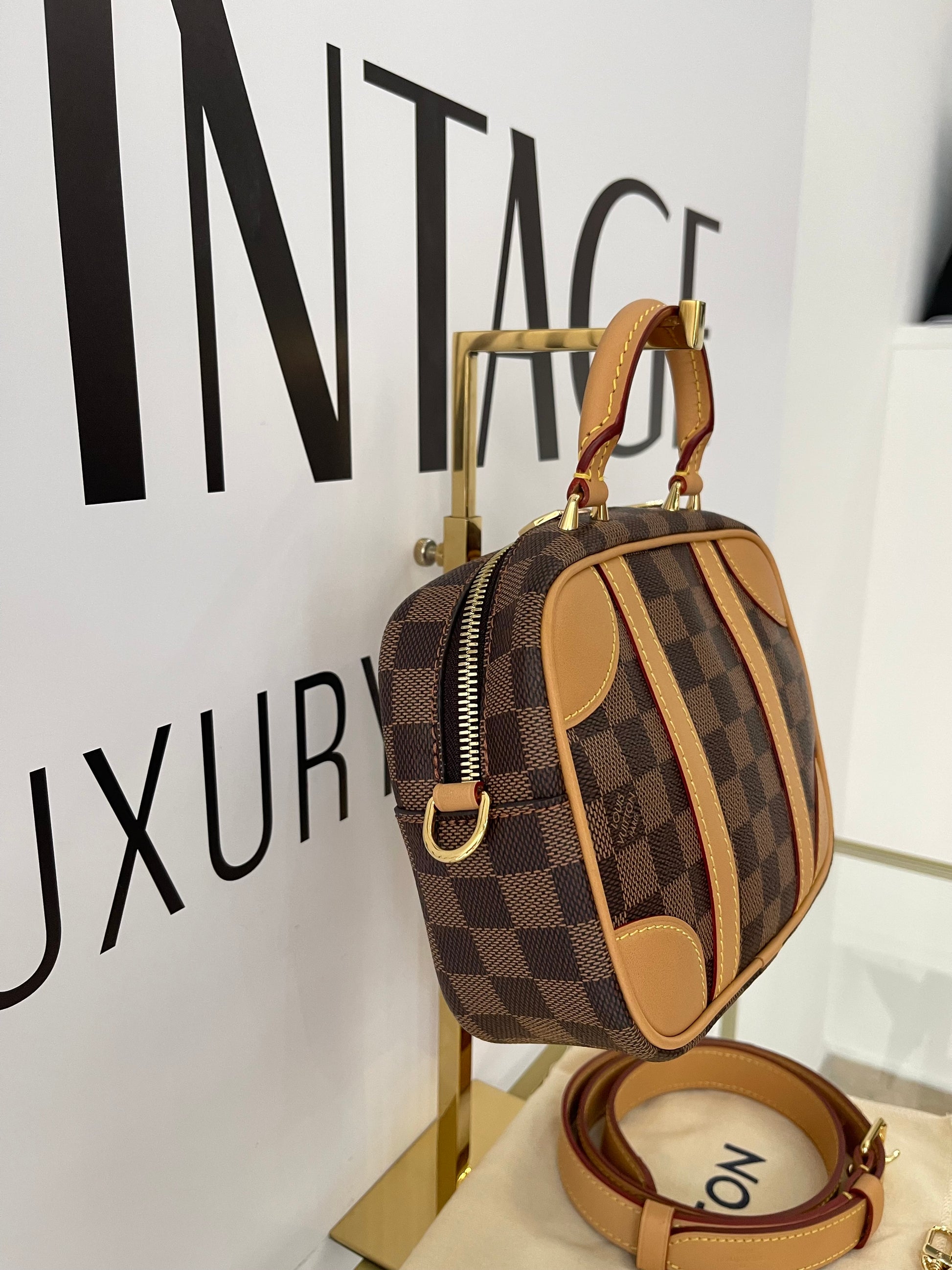 Borsa Valisette Souple BB Damier Ebène Louis Vuitton