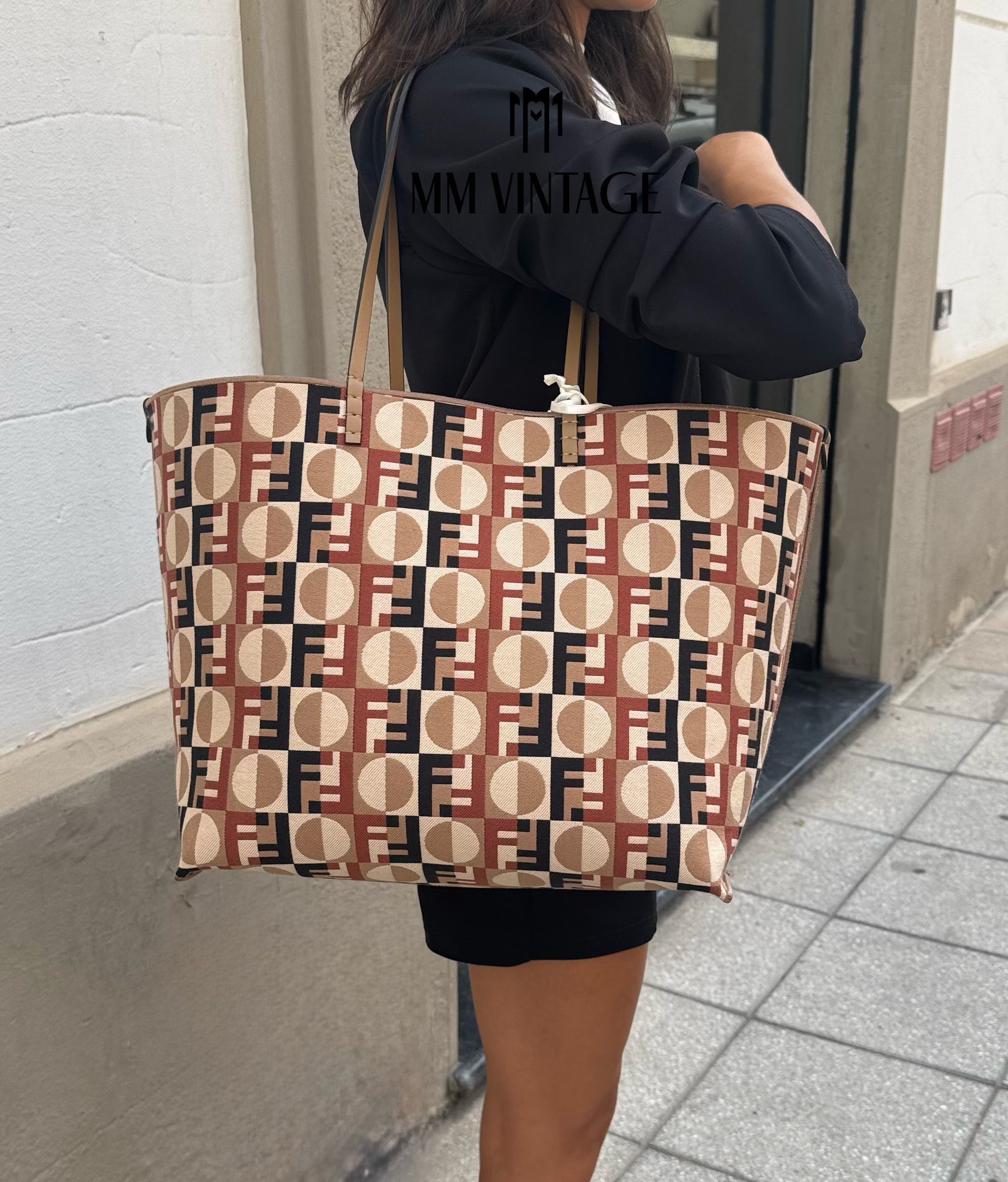 Borsa Shopping Roll Large Reversibile Fendi