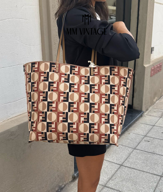 Borsa Shopping Roll Large Reversibile Fendi
