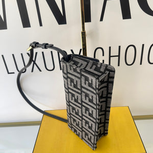 Wallet On Chain Baguette in denim Fendi