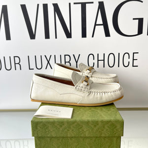 Mocassino in pelle avorio Gucci