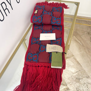 Sciarpa GG Trapuntata blu/rossa Gucci
