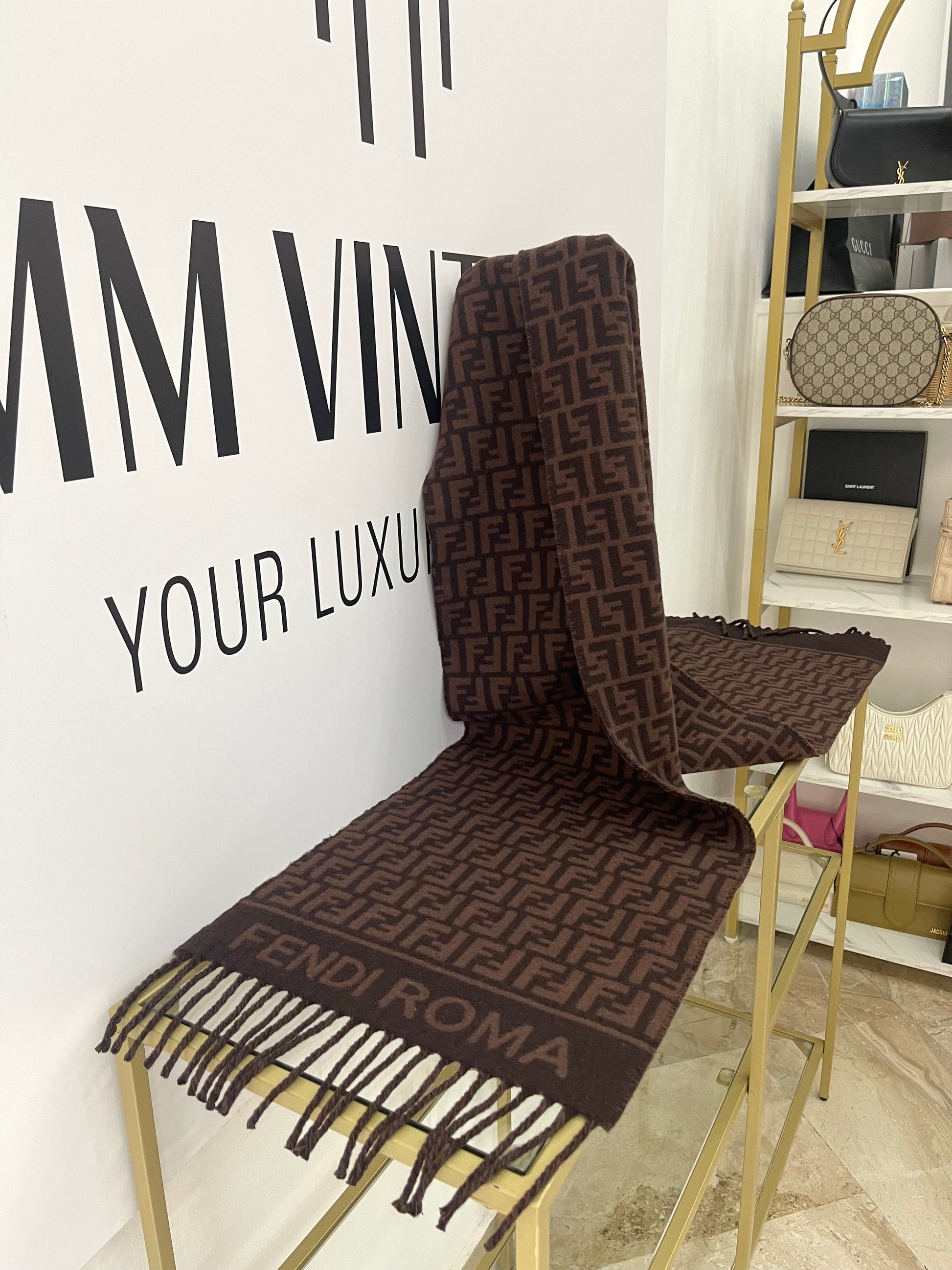 Sciarpa con motivo FF jacquard Fendi
