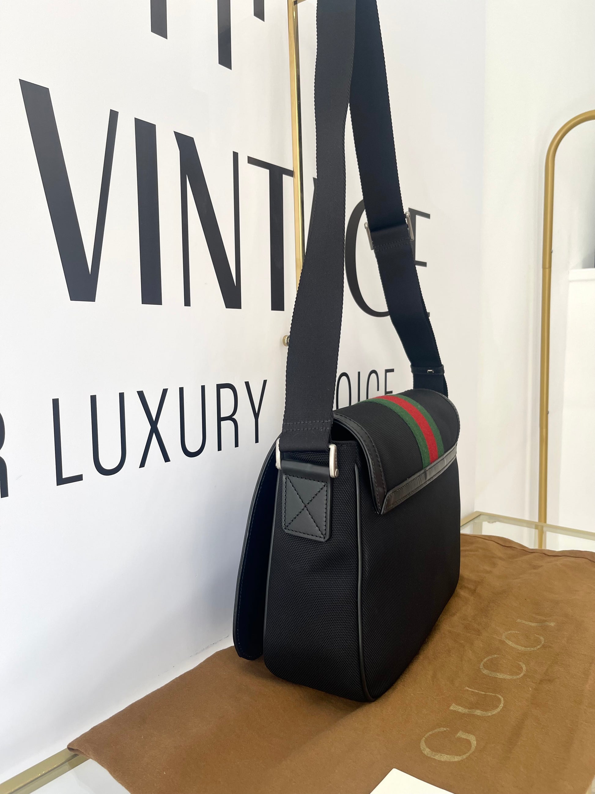 Borsa Techno Web Stripe Gucci