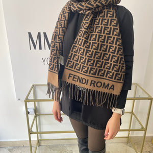 Sciarpa FF nero/tabacco Fendi