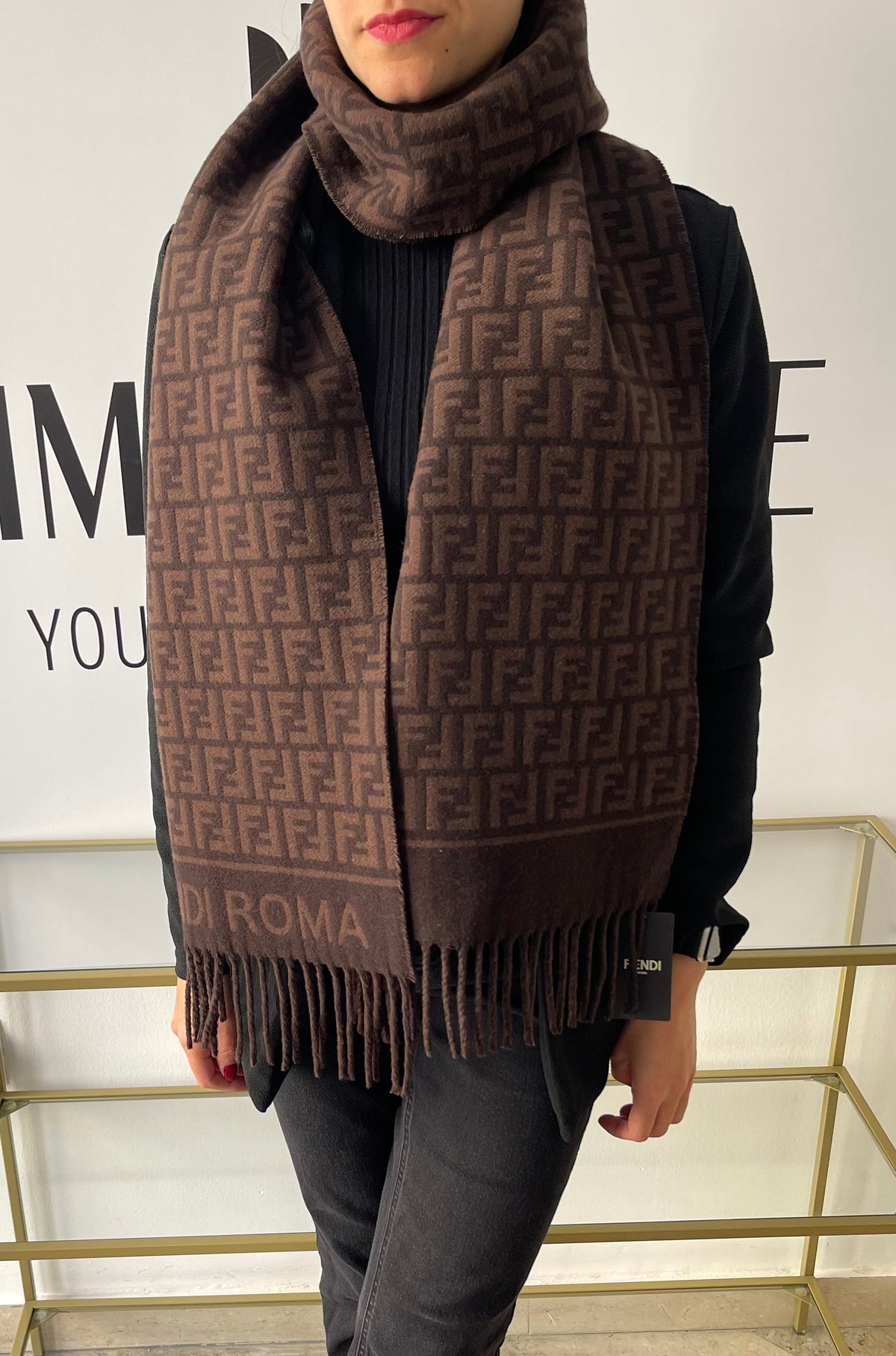 Sciarpa con motivo FF Jacquard Fendi
