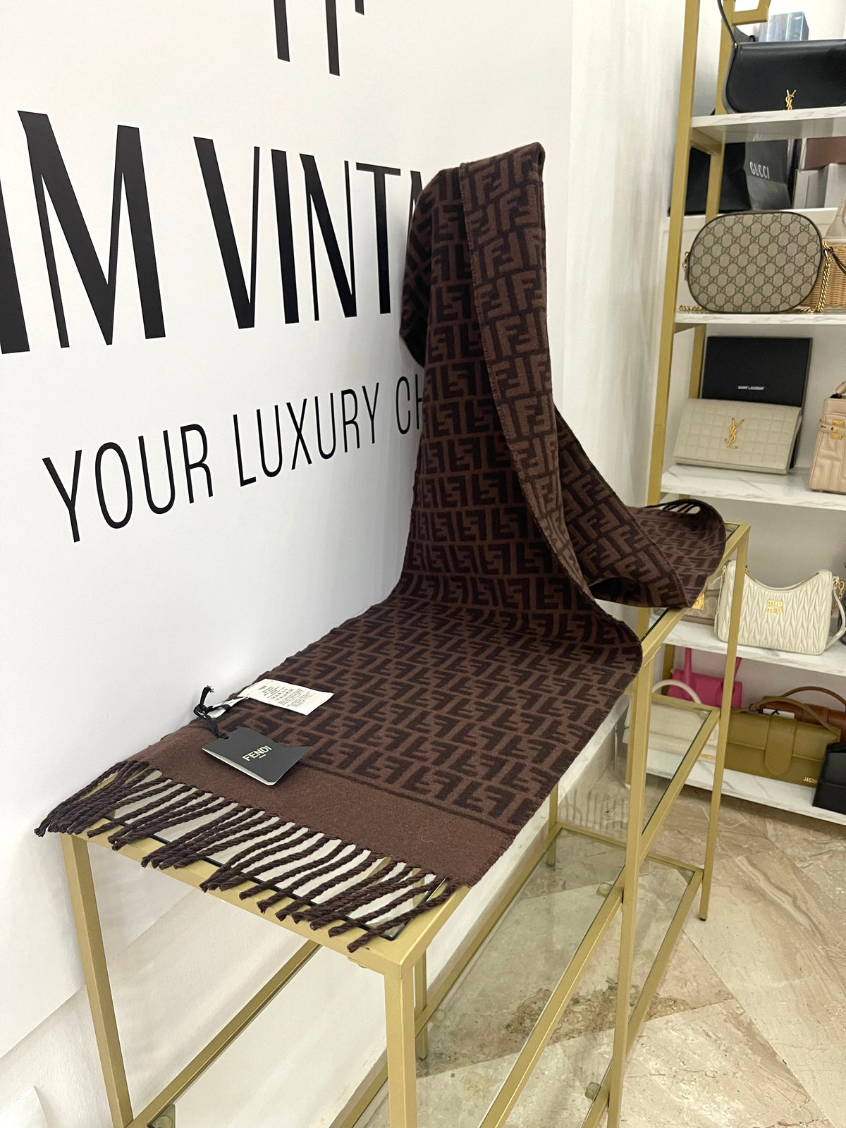 Sciarpa con motivo FF Jacquard Fendi