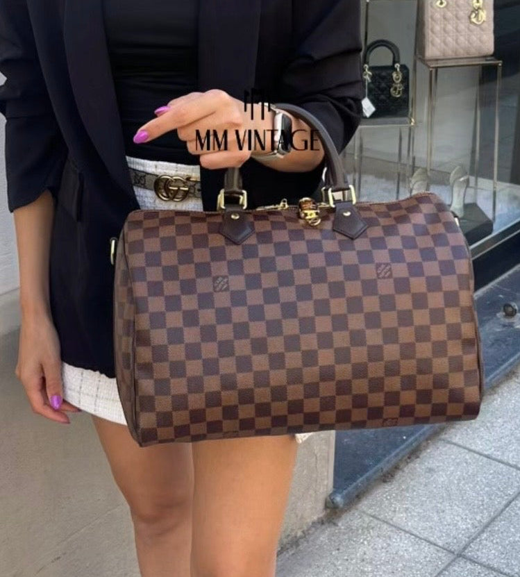 Borsa Speedy Bandoulière 35 Damier Ébène Louis Vuitton