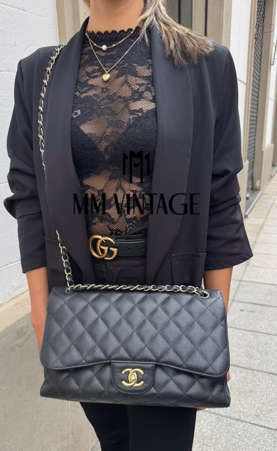 Borsa Timeless Jumbo hw oro caviar doppia patta Chanel