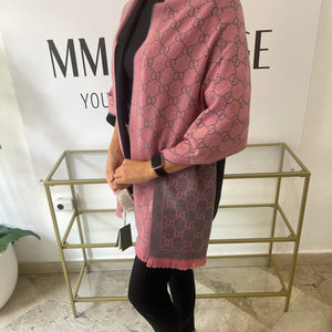 Sciarpa con motivo GG Jacquard rosa Gucci