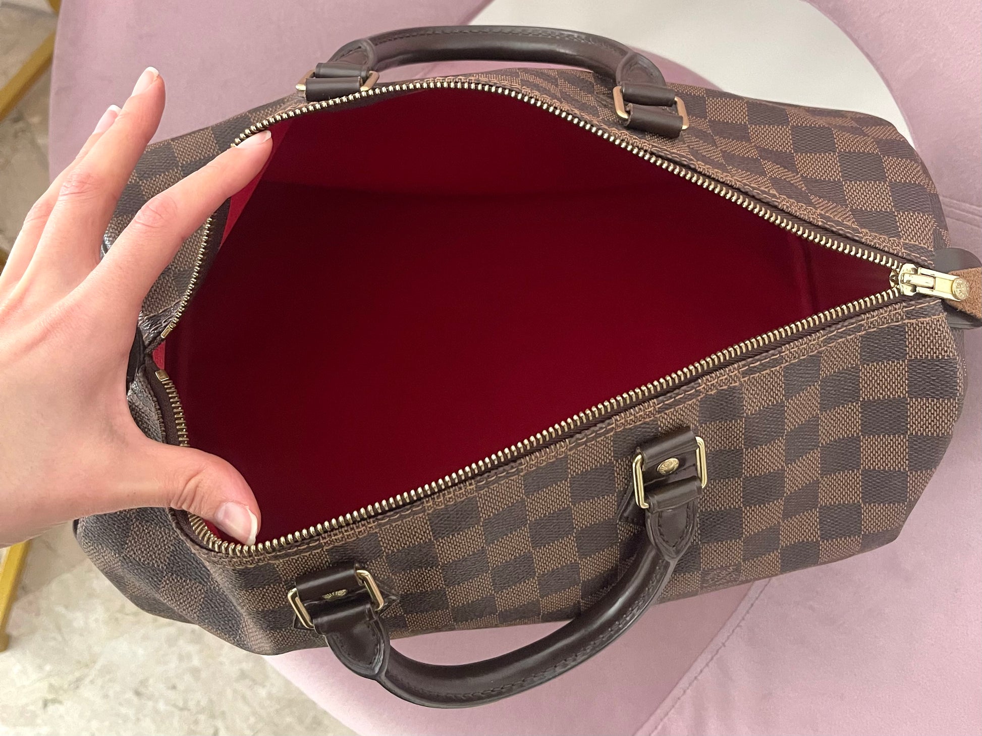 Borsa Speedy 35 Damier Ebène Louis Vuitton