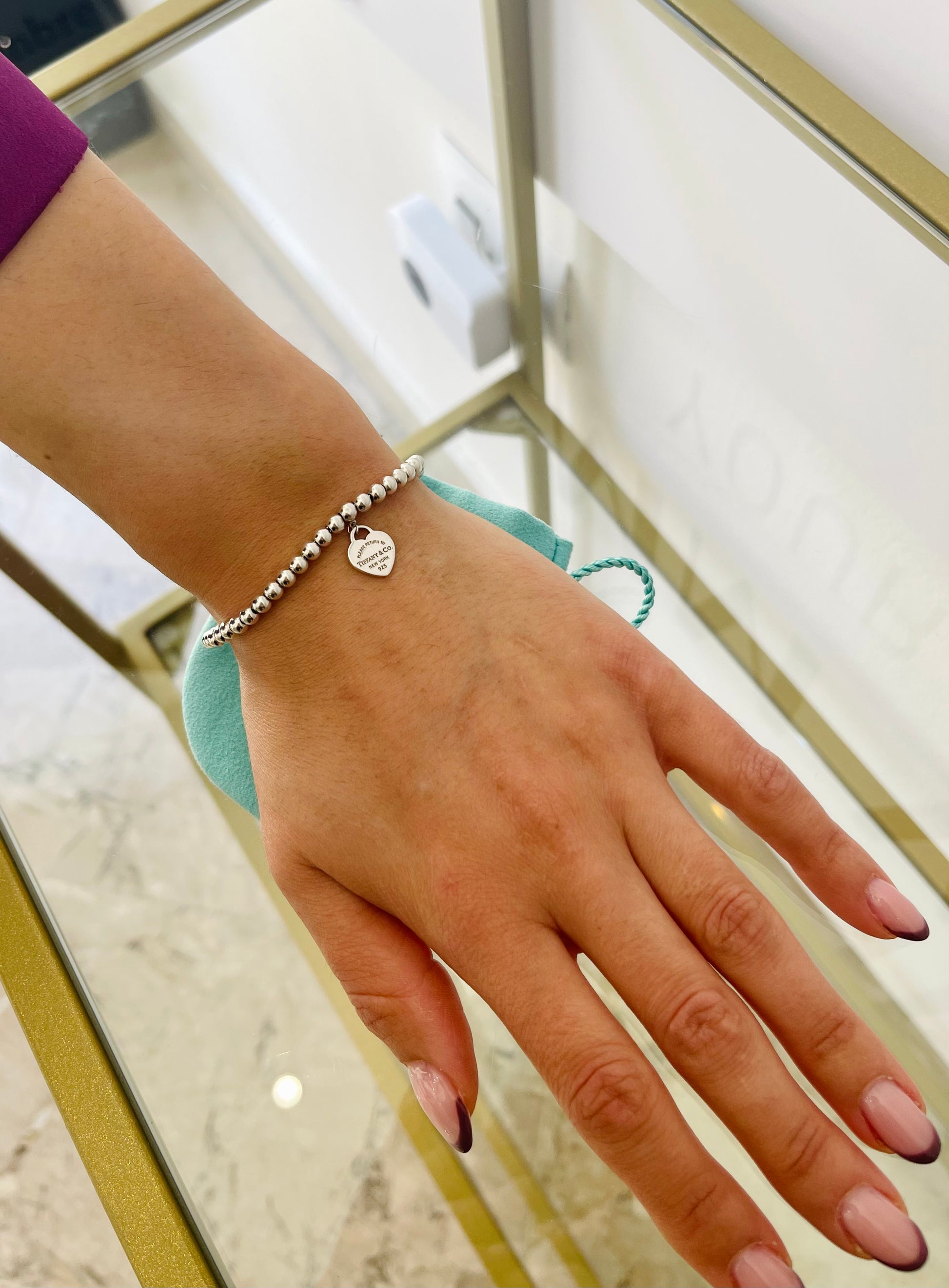 Bracciale Mini Bead cuore mini Tiffany