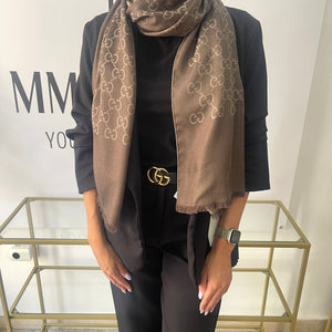 Stola GG in Lana e Seta Reversibile Gucci