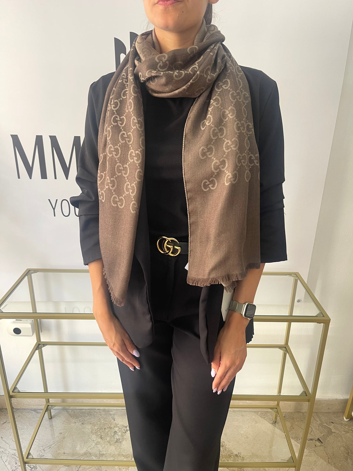 Stola GG in Lana e Seta Reversibile Gucci