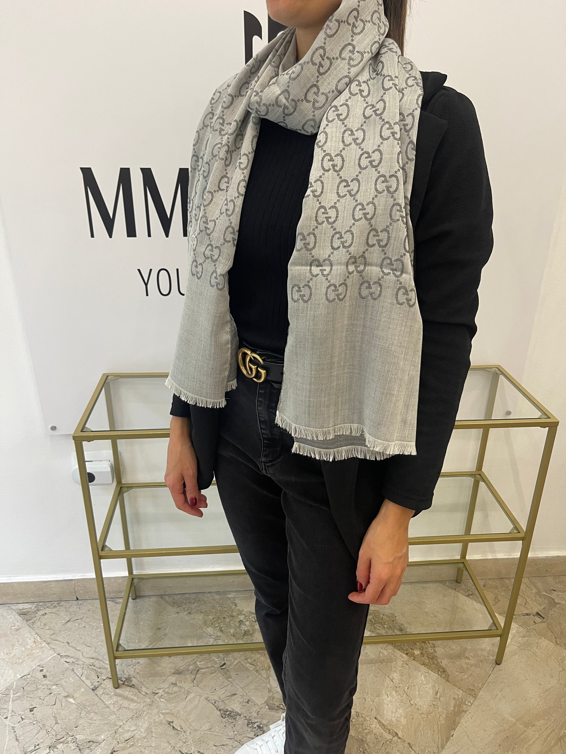 Stola GG in Lana e Seta reversibile Gucci