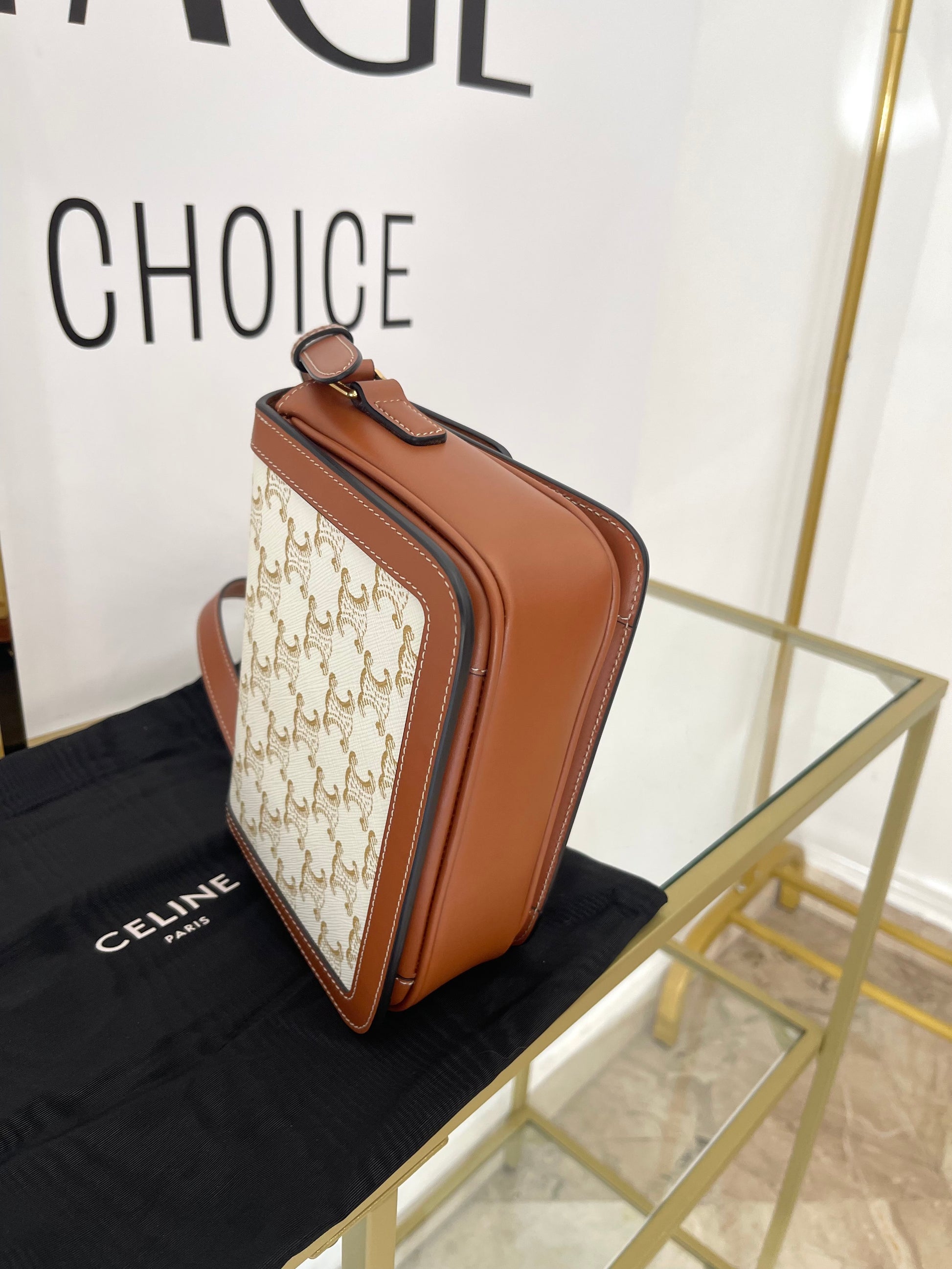 Borsa Teen Triomphe in tela Triomphe Celine