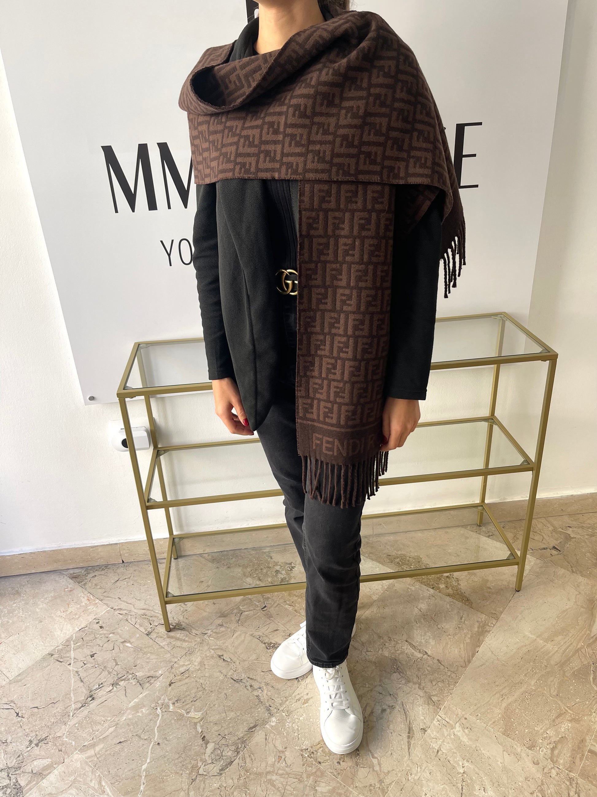 Sciarpa con motivo FF jacquard Fendi