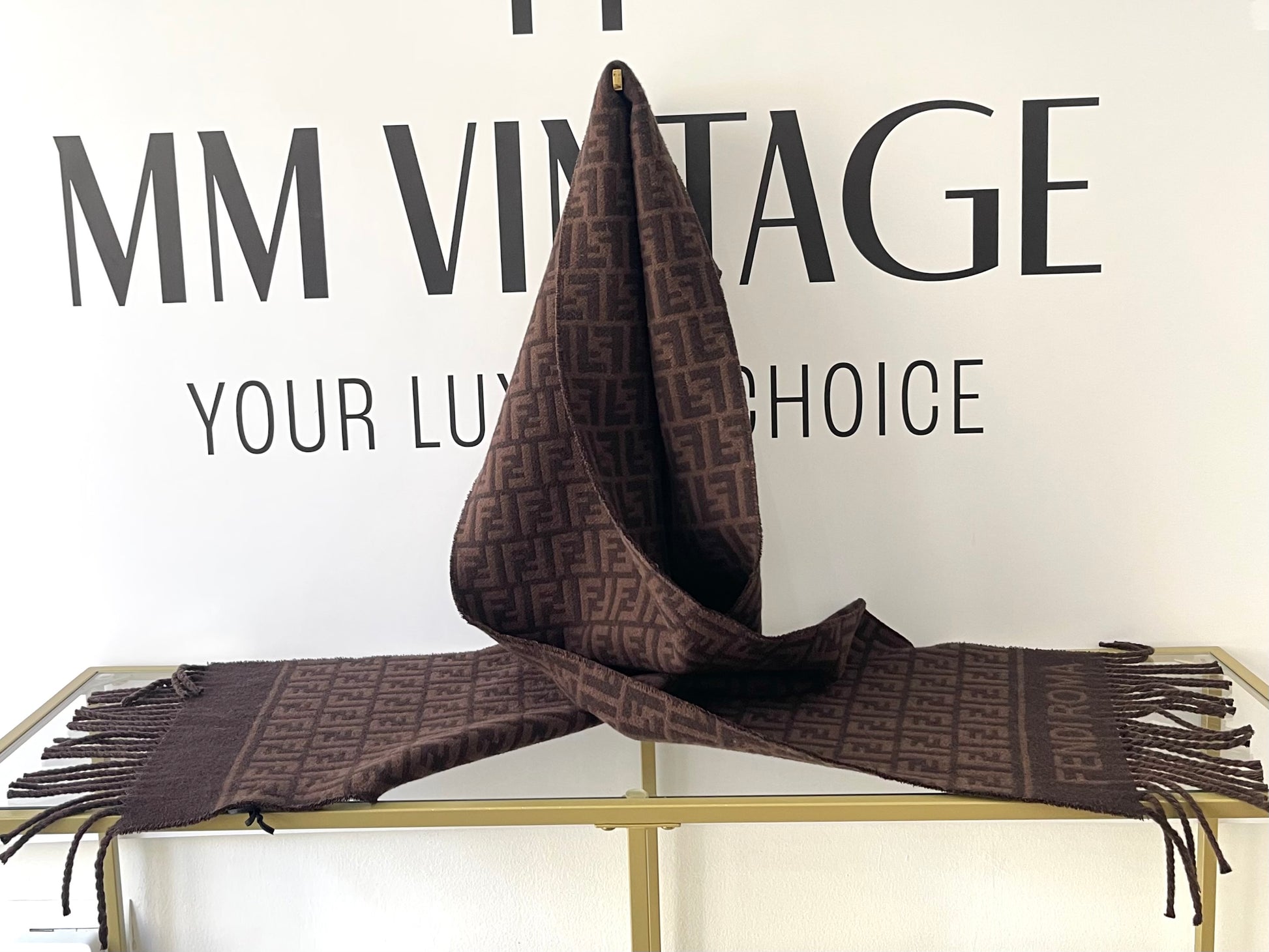 Sciarpa con motivo FF jacquard Fendi