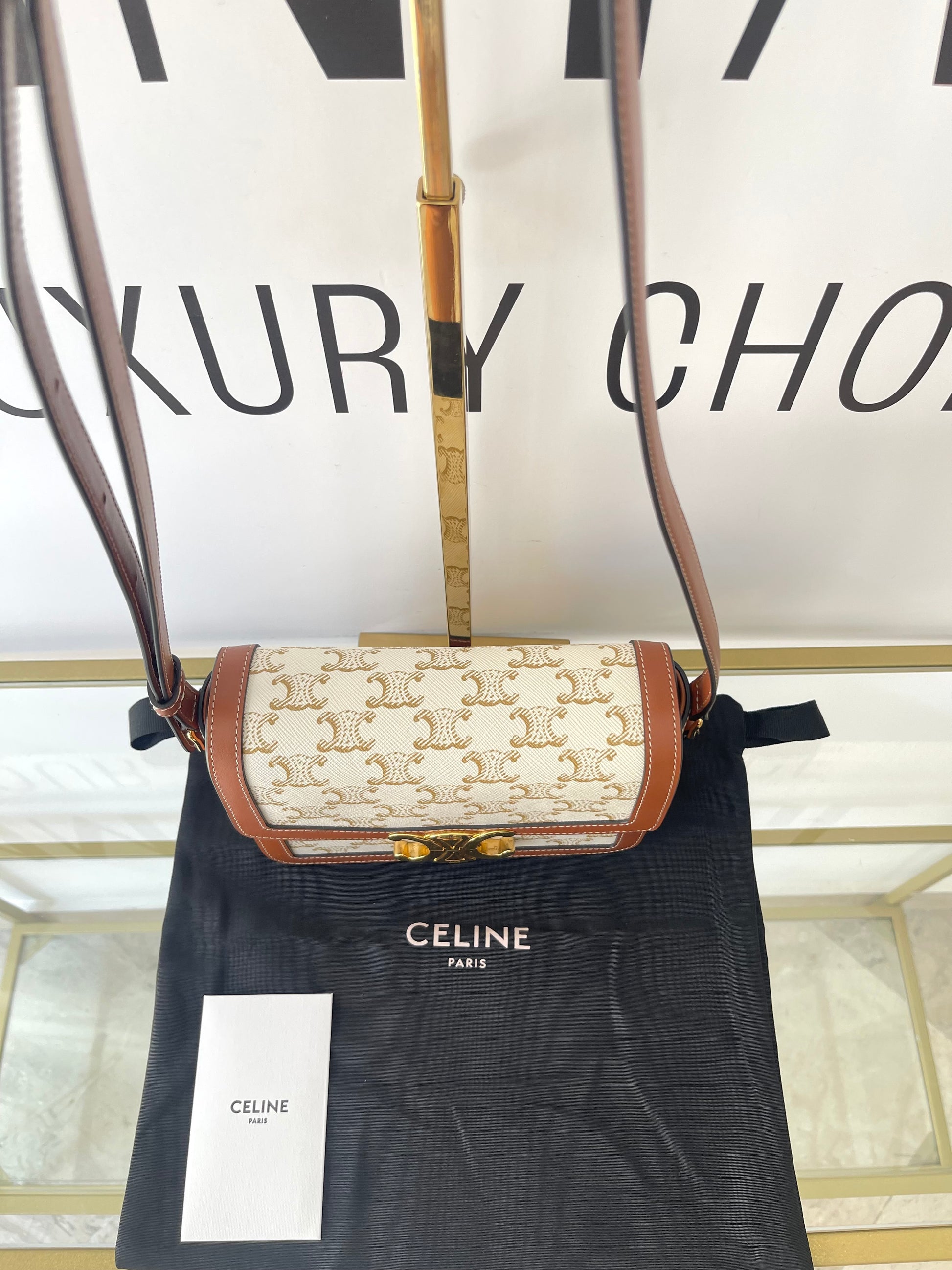 Borsa Teen Triomphe in tela Triomphe Celine