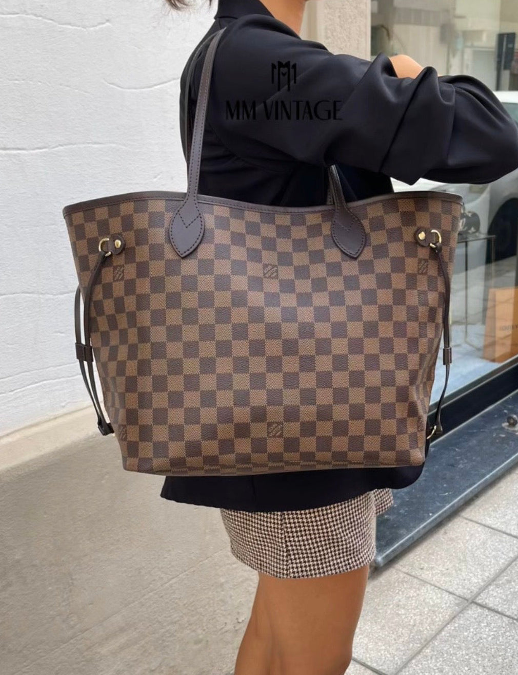 Borsa Neverfull MM Damier Ebène Louis Vuitton