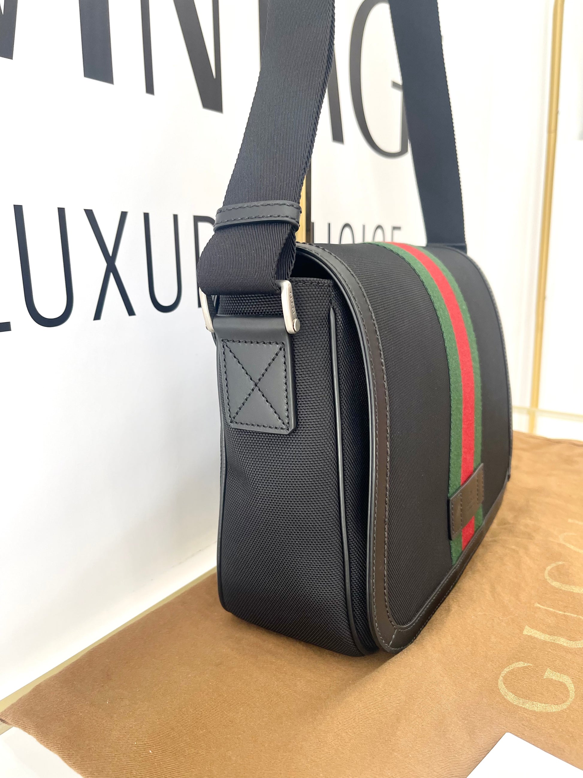 Borsa Techno Web Stripe Gucci