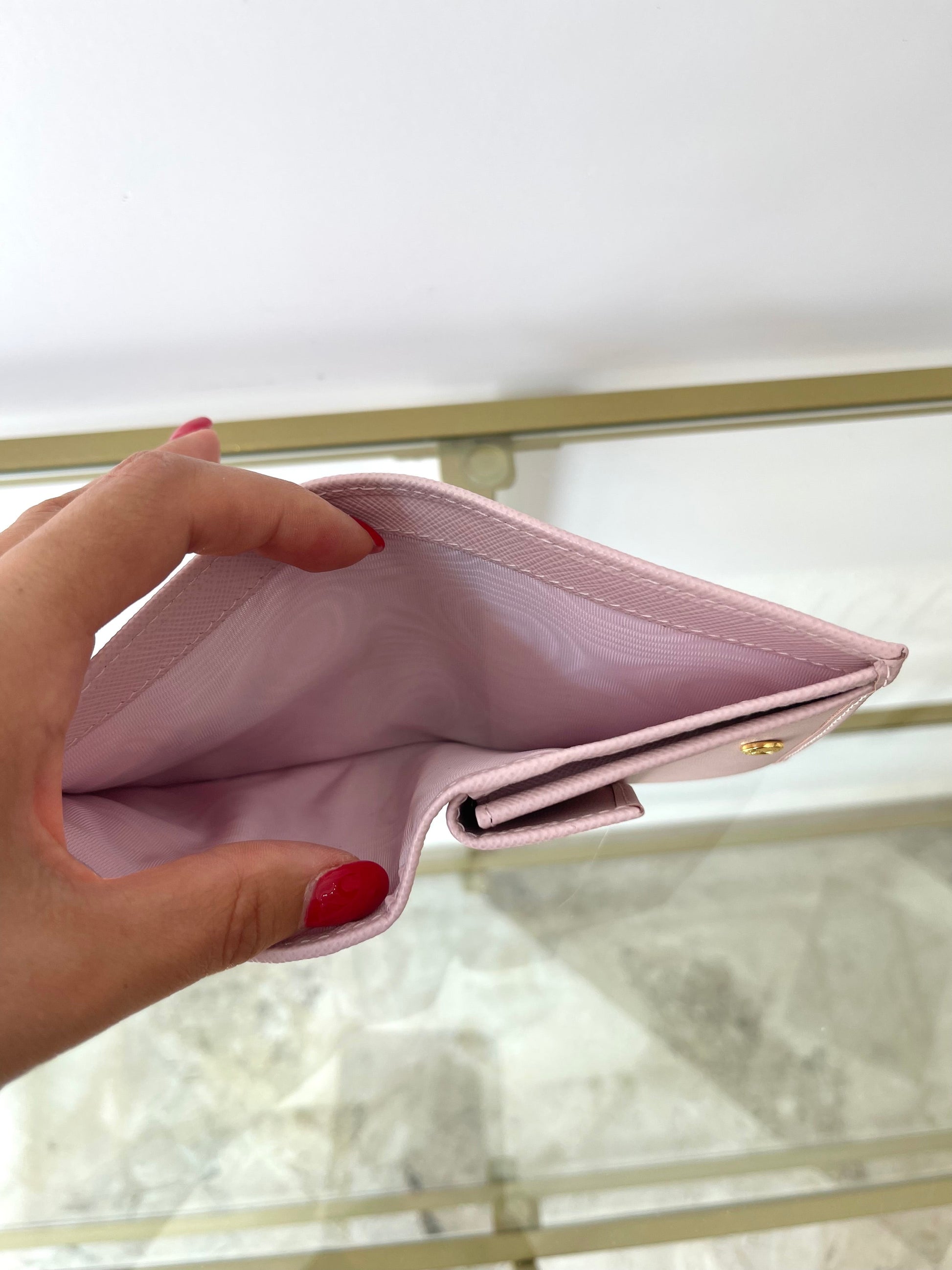 Portafoglio in Saffiano rosa Prada